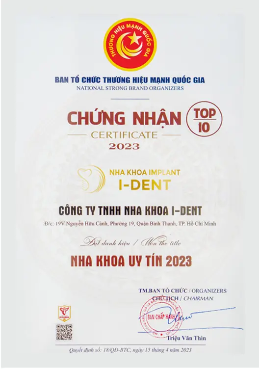 I Dent Cam Kết Luôn Theo Tiêu Chuẩn Chất Lượng Vương Quốc Anh